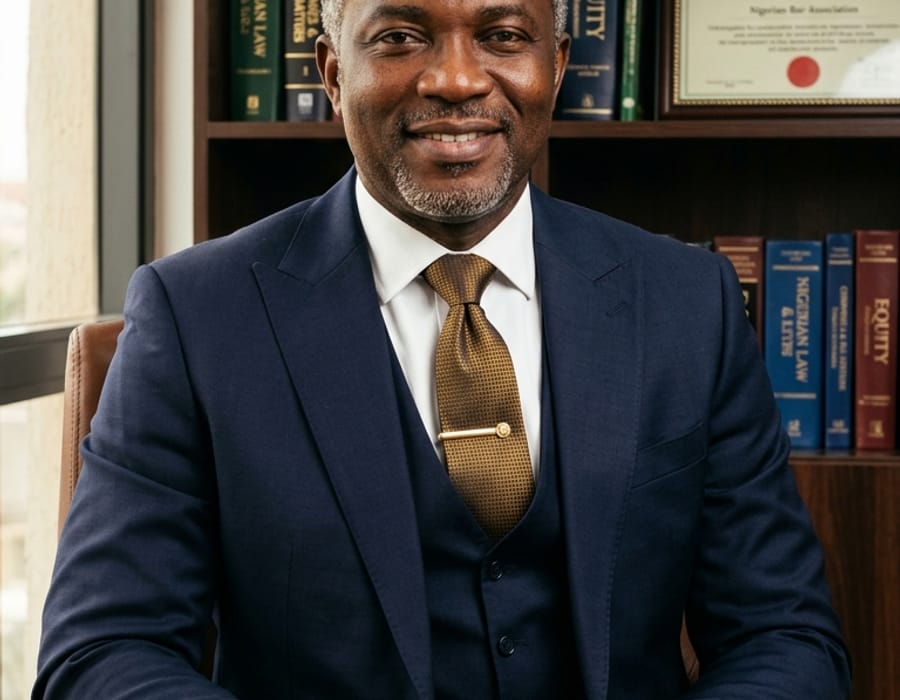 Confident African professional in legal setting